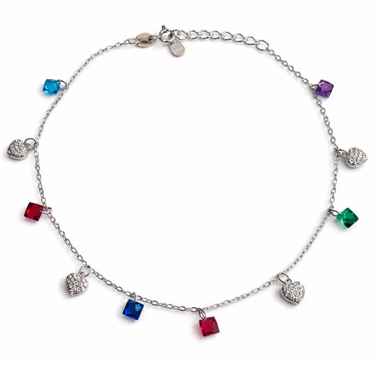 Rainbow Love Anklet