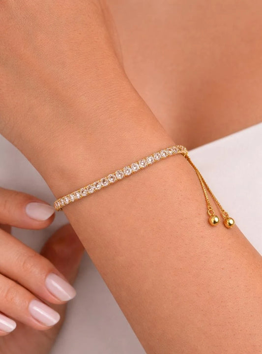 Golden Radiance Tennis Bracelet