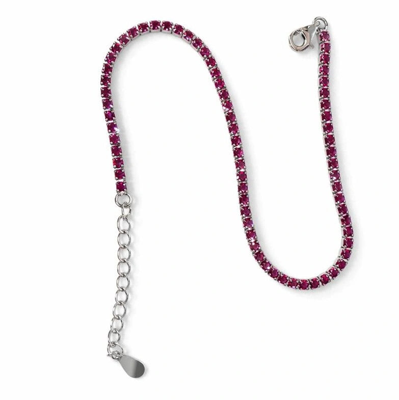 Ruby Glow Tennis Bracelet