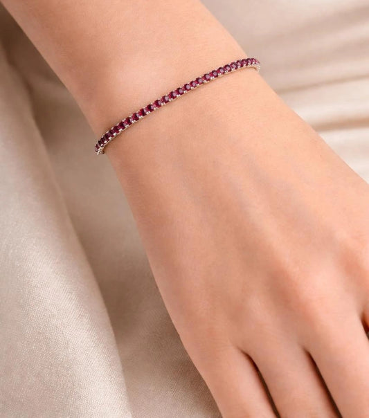 Ruby Glow Tennis Bracelet