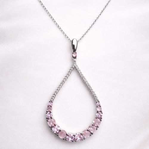 Pink Crystal Drop Pendant