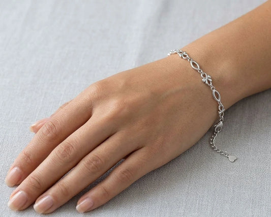 lucky clover 925 silver chain bracelet for women