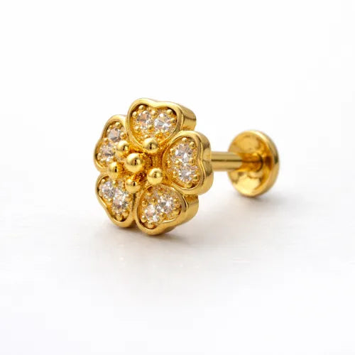 Golden Charm Flower Earrings