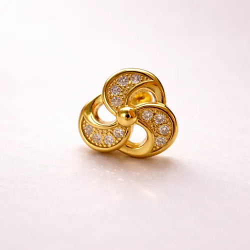 Golden Petal Swirl Stud
