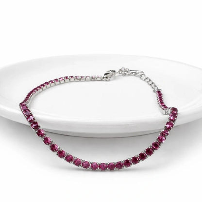 Ruby Glow Tennis Bracelet