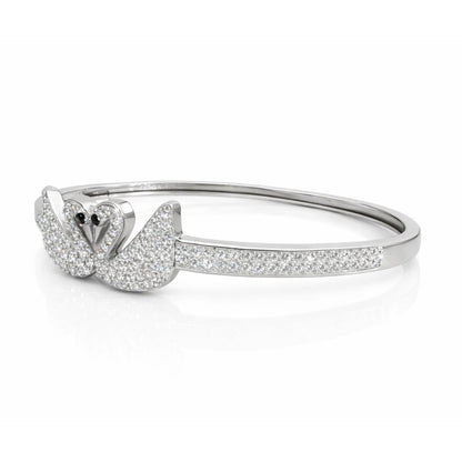 925 Sterling Silver Swan Elegance CZ Bangle