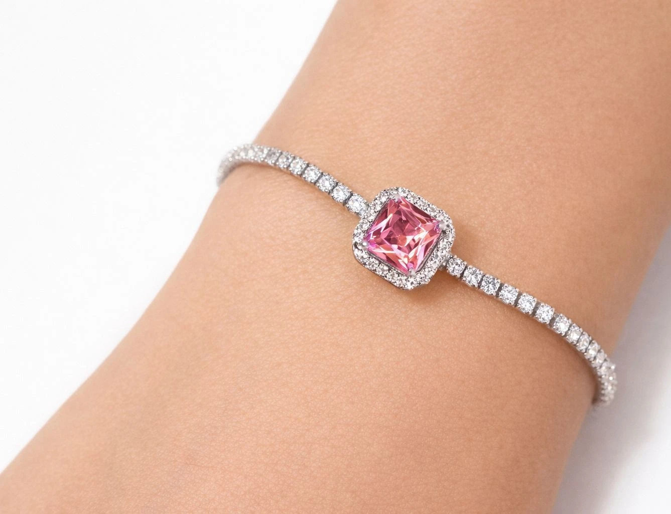 Pink Radiance Tennis Bracelet