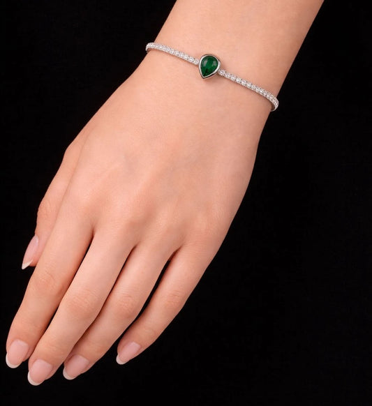 Emerald Glow Tennis Bracelet