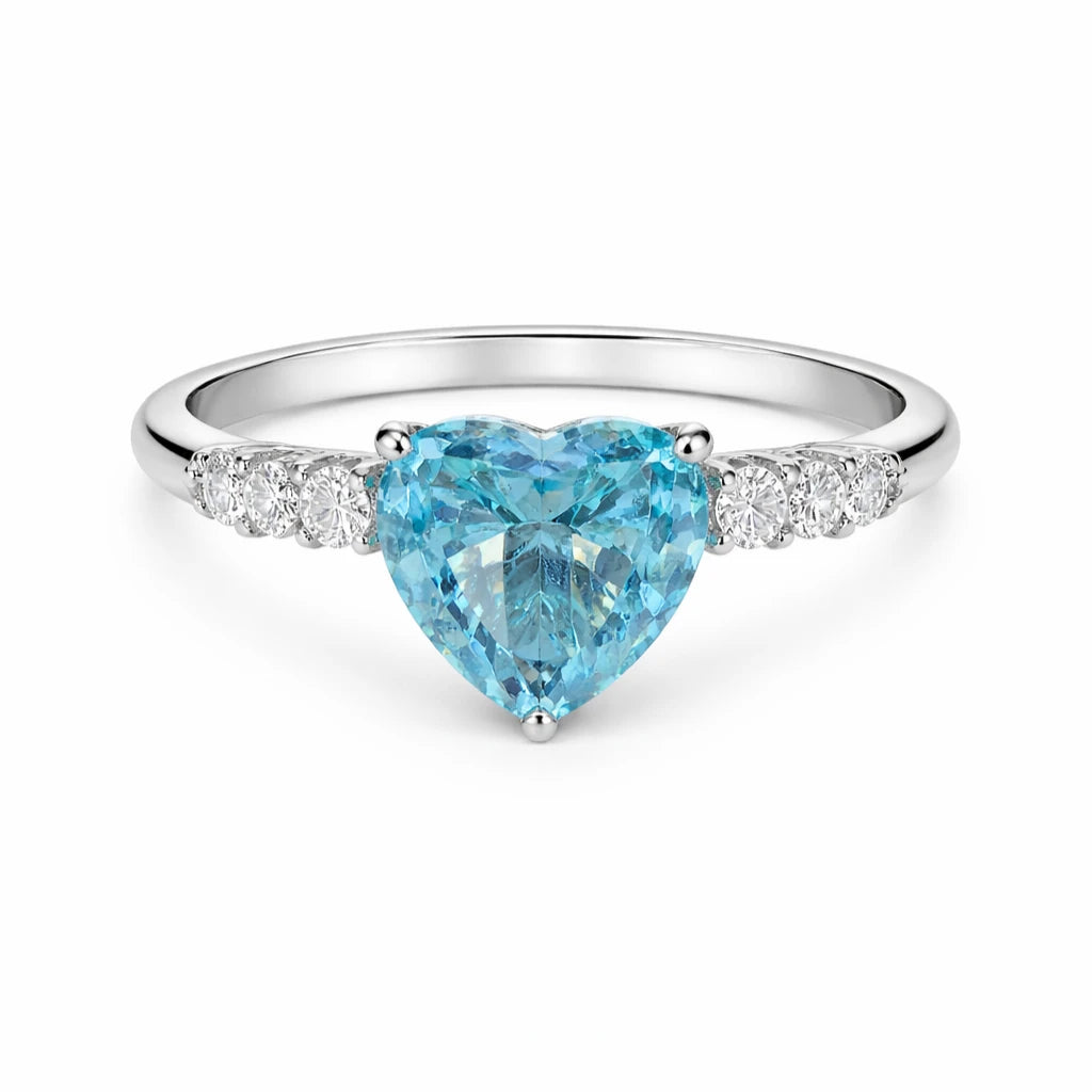 925 Sterling Silver Yellow Heart CZ Ring