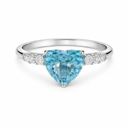 925 Sterling Silver Yellow Heart CZ Ring