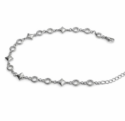 silver chain bracelet celestial orbit design anti tarnish