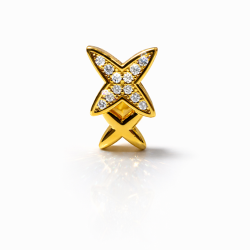 925 Silver Gold Vermeil X CZ Studs