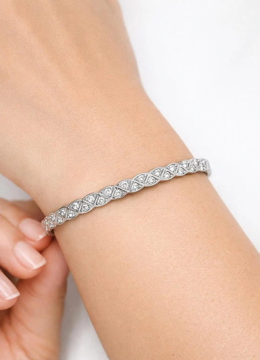 Infinity Twist CZ Bangle
