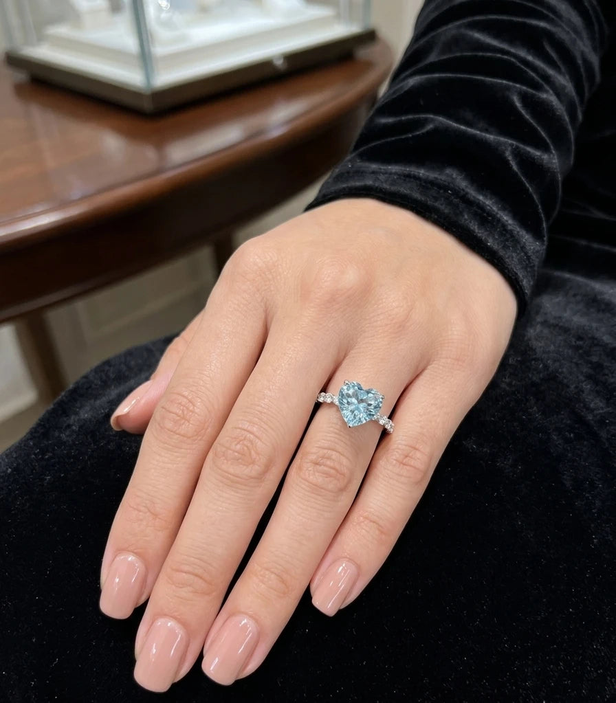925 Sterling Silver Yellow Heart CZ Ring