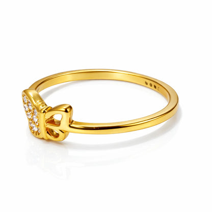 925 Silver Gold Vermeil Butterfly CZ Ring
