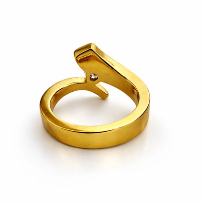 Golden Embrace CZ Ring