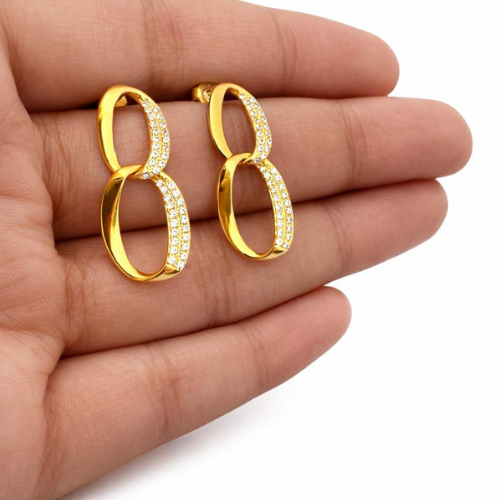 Infinity Hoop CZ Earrings