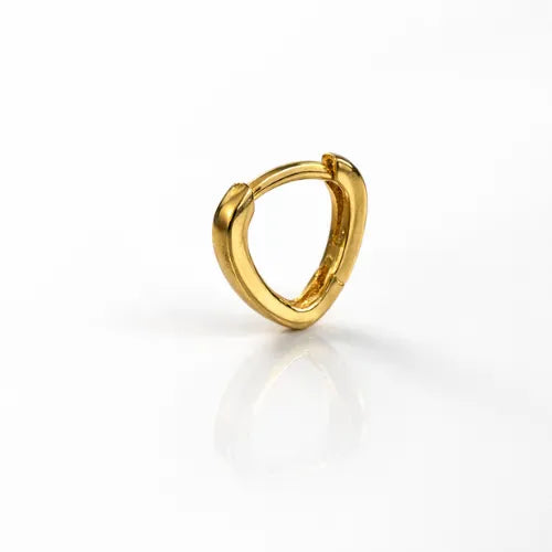 Minimal Gold Heart Hoops