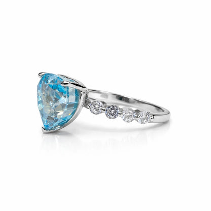 925 Sterling Silver Yellow Heart CZ Ring