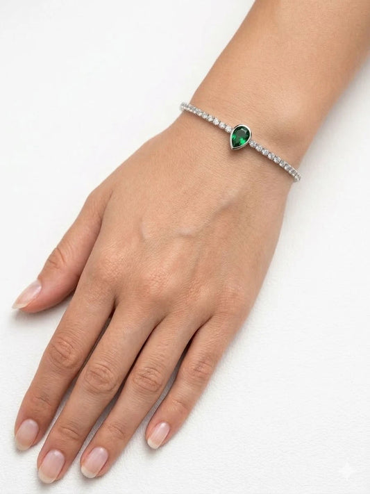 Emerald Glow Tennis Bracelet