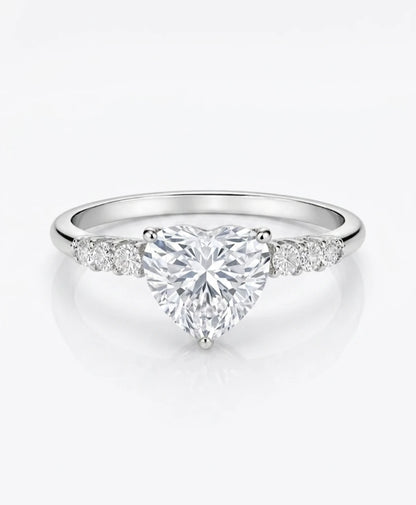 925 Sterling Silver Heart CZ Ring