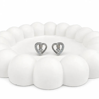 925 Sterling Silver Eternal Love CZ Stud Earrings