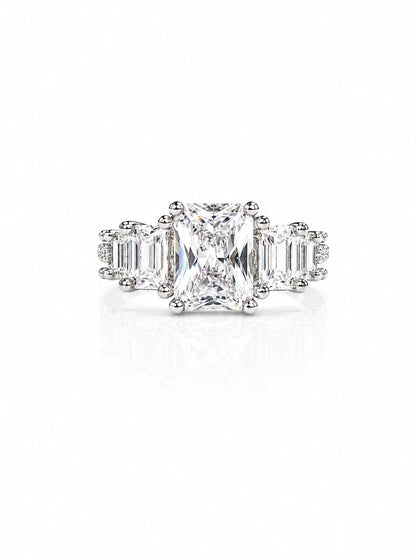 925 Sterling Silver Royal Cushion CZ Ring