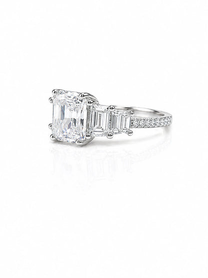 925 Sterling Silver Royal Cushion CZ Ring