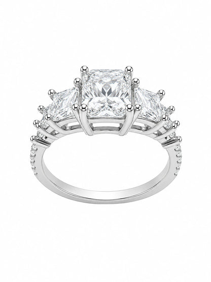 925 Sterling Silver Royal Cushion CZ Ring