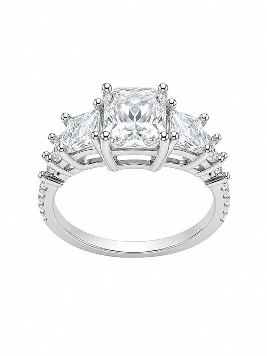 925 Sterling Silver Royal Cushion CZ Ring
