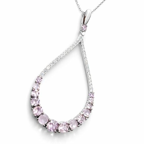Pink Crystal Drop Pendant