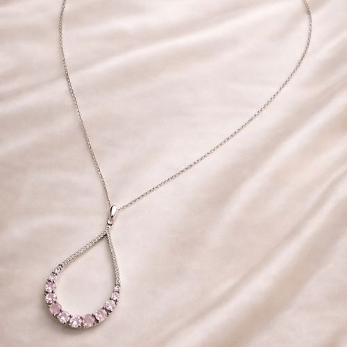 Pink Crystal Drop Pendant