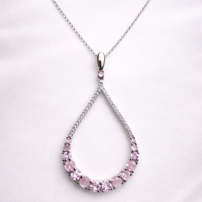 Pink Crystal Drop Pendant