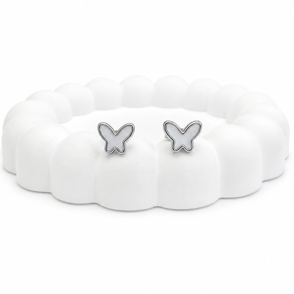 925 Sterling Silver Butterfly Stud Earrings
