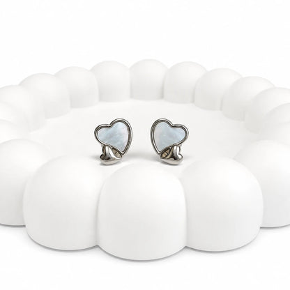 925 sterling silver mother of pearl heart stud earrings for women minimal elegant jewellery