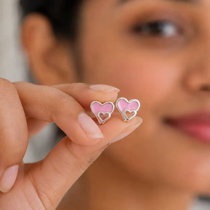 925 Sterling Silver Sweetheart Glow Stud Earrings
