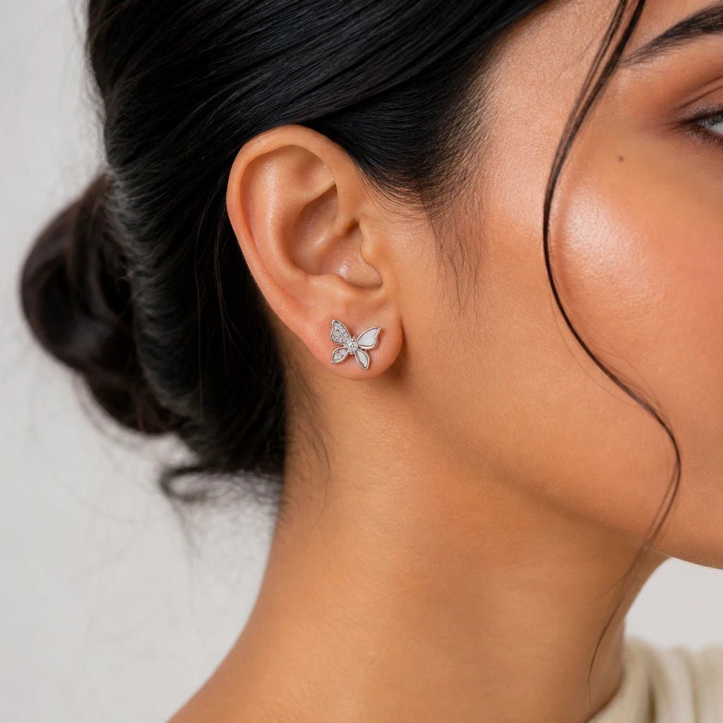 925 silver butterfly earrings for women