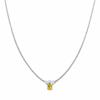 woman wearing 925 silver yellow butterfly pendant necklace minimal style