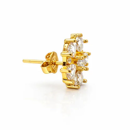 Heart Shape Floral Stud Earrings