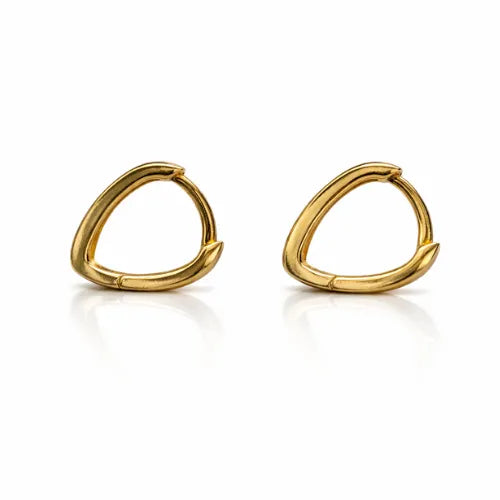 Minimal Gold Heart Hoops