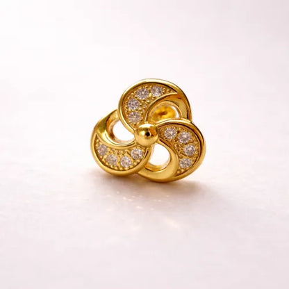 Golden Petal Swirl Stud
