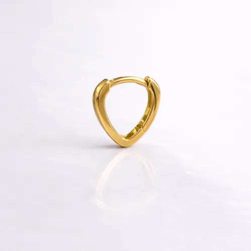 Minimal Gold Heart Hoops