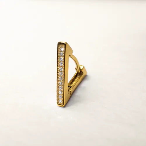 Classic CZ Bar Hoop Earrings