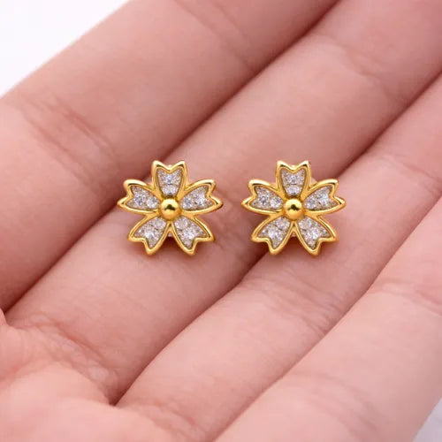Golden Bloom CZ Studs