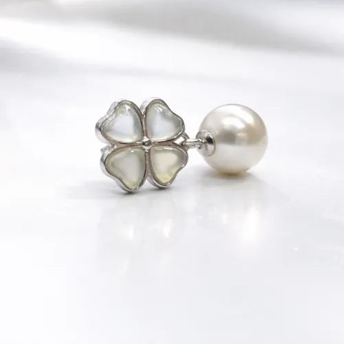 Fourleaf Pearl Drops Earrings