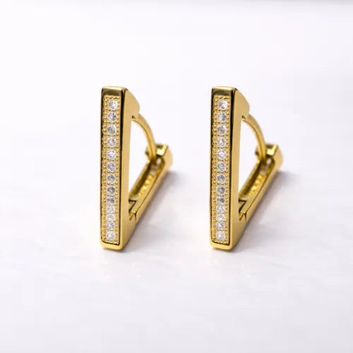 Classic CZ Bar Hoop Earrings