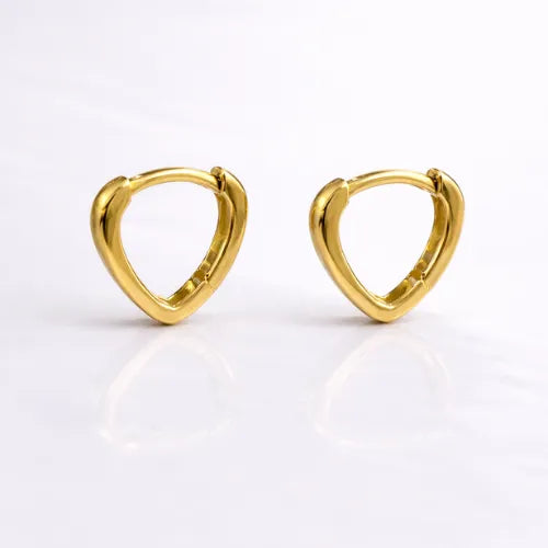 Gold vermeil 925 silver heart-shaped hoop earrings