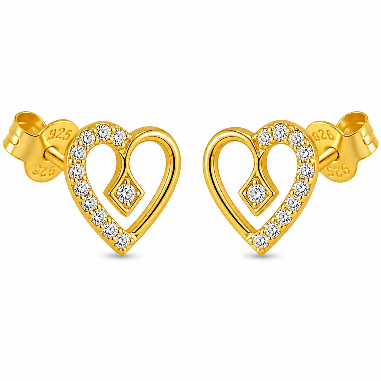 925 Sterling Silver Eternal Love CZ Stud Earrings