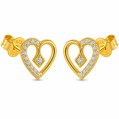 925 Sterling Silver Eternal Love CZ Stud Earrings