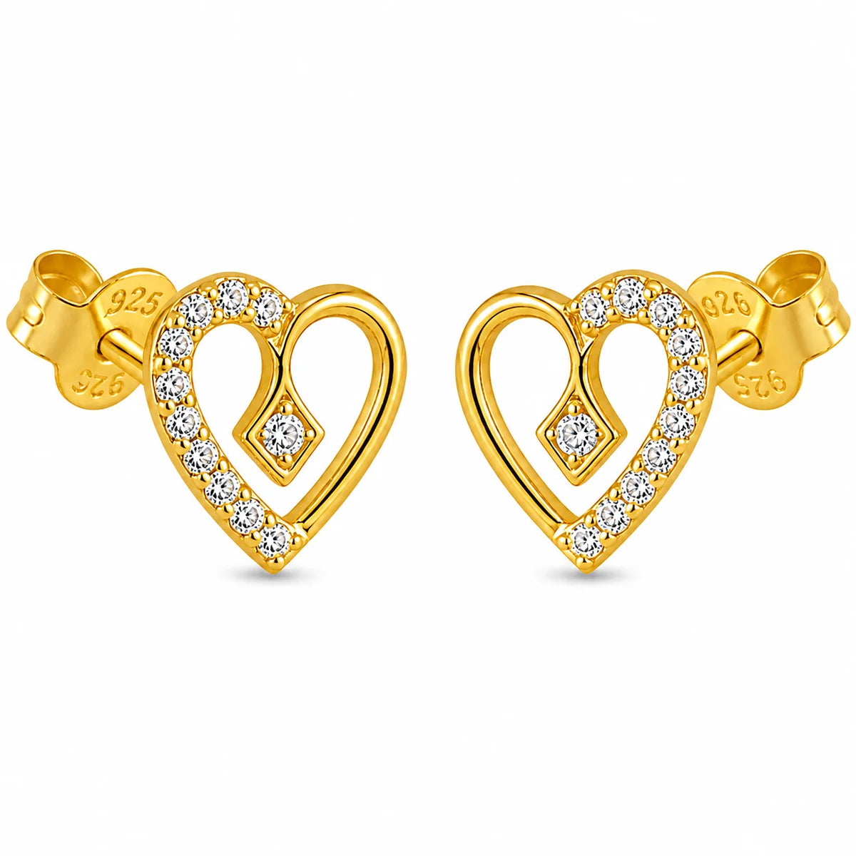 925 Sterling Silver Eternal Love CZ Stud Earrings